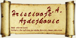 Hristivoje Azdejković vizit kartica